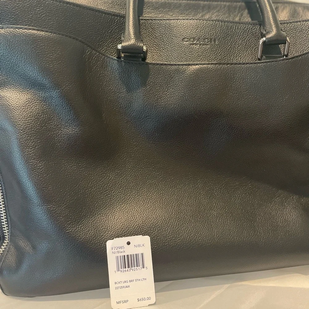 Coach Black Leather Briefcase